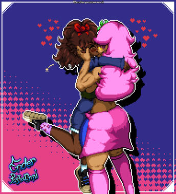 Girls Kissing at Valentine's